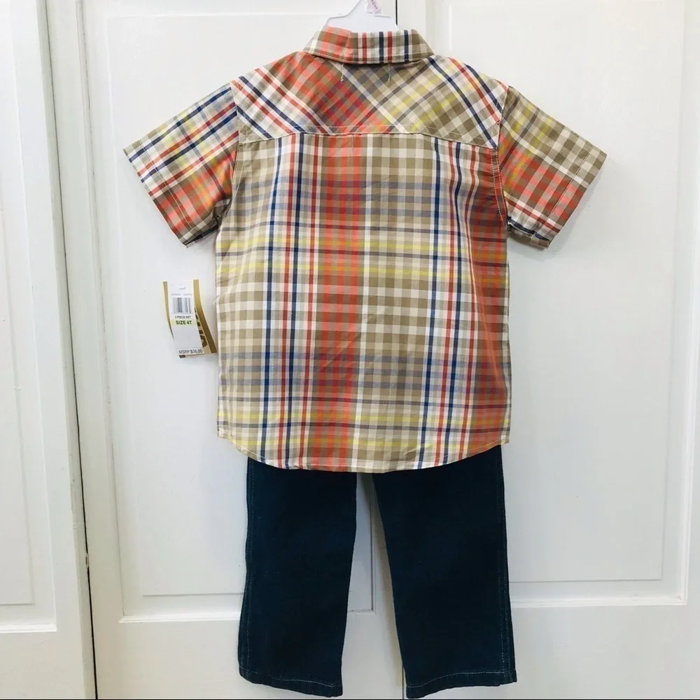 2/$25 KIDS HEADQUARTERS Plaid Two Piece Set Size 4T